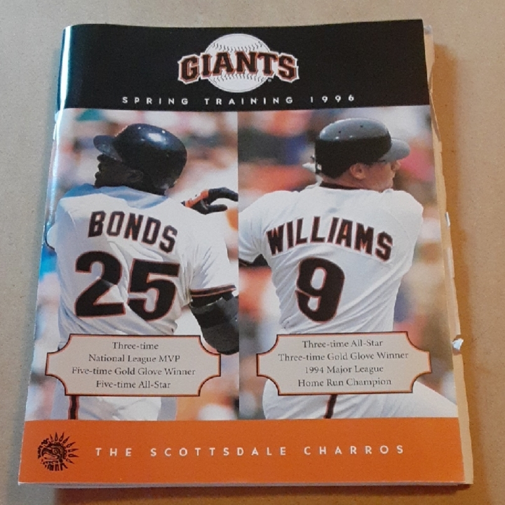 San Francisco Giants MLB Spring Training 1996 Program